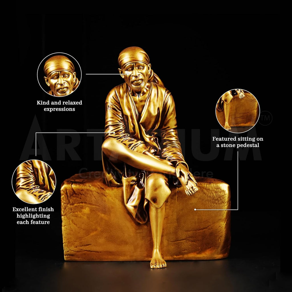 Artarium Resin 4 Inch Shirdi Sai Baba Idol